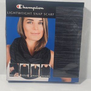 Champion Women Lightweight Snap Scarf Black/Gray Color Wear Many Different Way